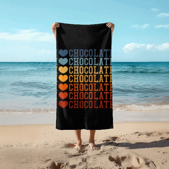 I Love Chocolate Retro Vintage Beach Towels