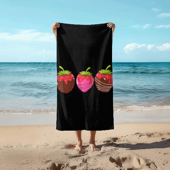 Strawberry Chocolate Beach Towels