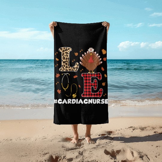 Thanksgiving Cardiac Nurse Costume Beach Towels