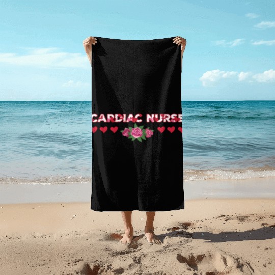 Cute Cardiac Nurse Apparel Beach Towels