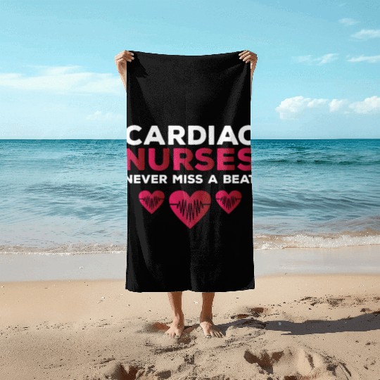 Funny Cardiac Nurse Saying Beach Towels