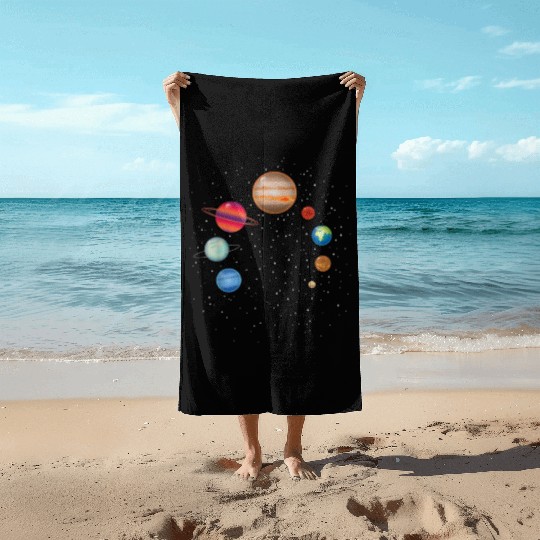 Earth Lover Celestial Body Fan Funny Galaxy Explo Beach Towels