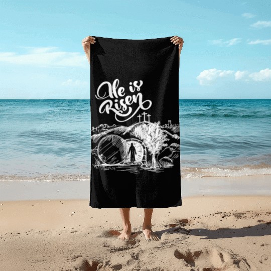 He Is Risen - White Drawing HD Beach Towels