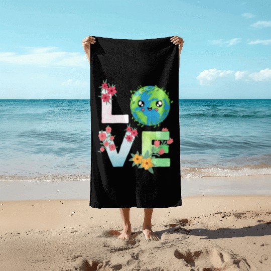 Love Earth Day Save The Planet Earth Day Beach Towels