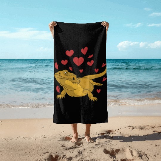 Animal Bearded Dragon Lover Reptile Bearded Dragon Beach Towels