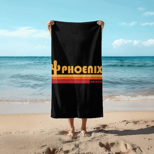 Retro Phoenix Arizonna Beach Towels