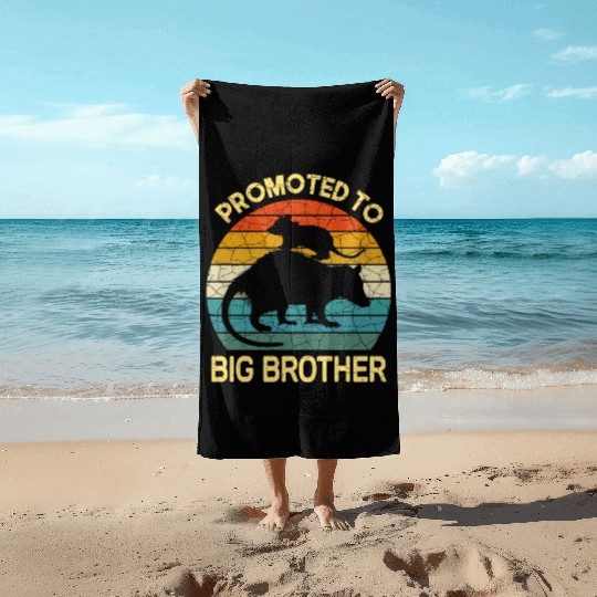 Promoted to big brother Opossum Gift, baby possum Beach Towels