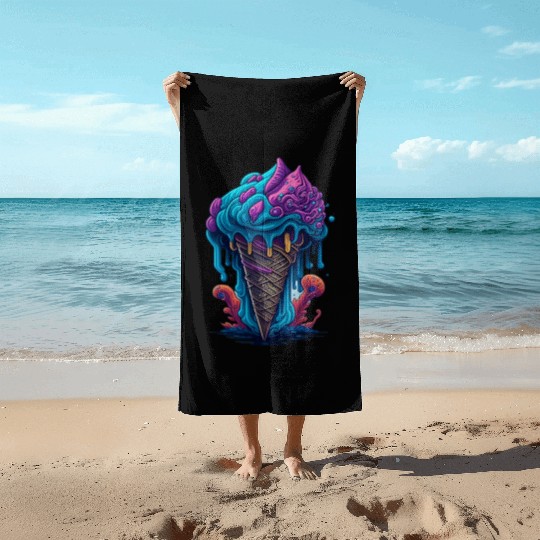 ice cream Beach Towels