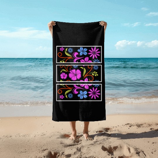 Aesthetic Gothic Punk Pastel Flower For Women Beach Towels