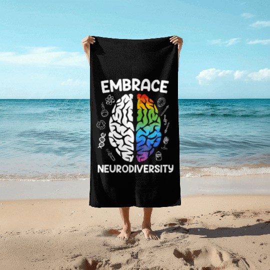 Autism Embrace Neurodiversity Autistics Beach Towels