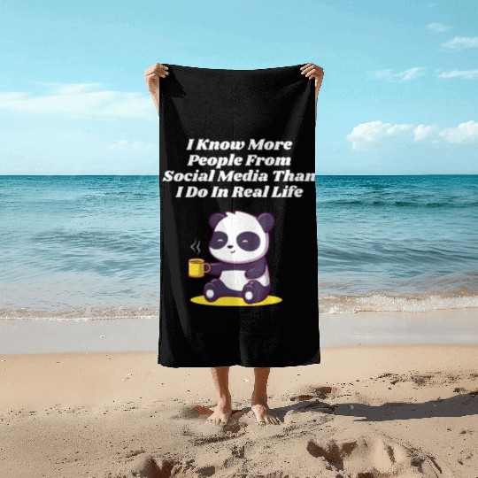 Know More People In Social Media Introvert Nerd An Beach Towels