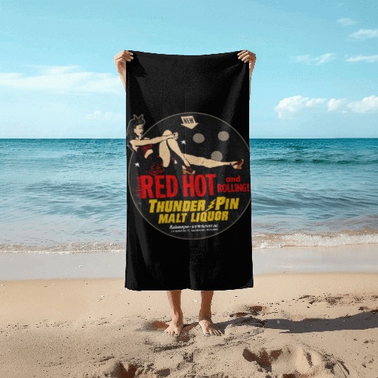 Vintage Bowler Malt Liquor Deluxe Beach Towels