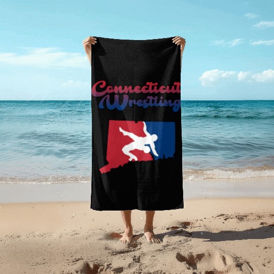 Connecticut Wrestling Beach Towels