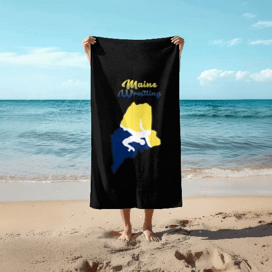 Maine Wrestling Beach Towels