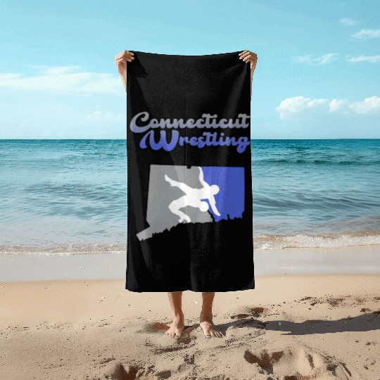 Connecticut Wrestling Beach Towels