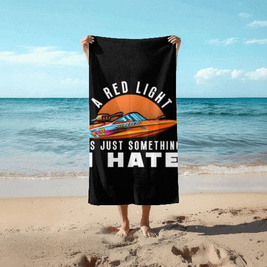 Drag Boat Racing Racer Speed Boat Driver Beach Towels