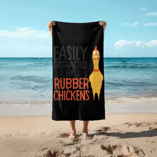 Rubber Chicken Enthusiast Loud Scream Yellow Beach Towels