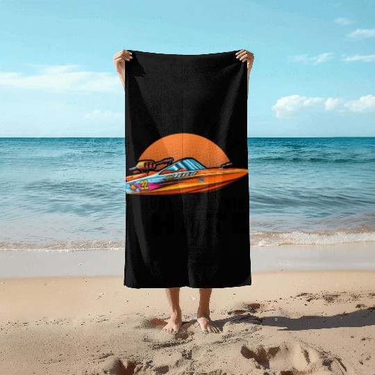 Drag Boat Racing Racer Speed Boat Driver Beach Towels