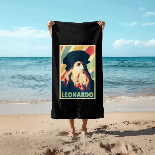 Leonardo Da Vinci Vintage Colors Beach Towels