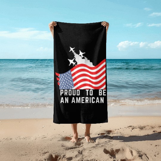 Wings of Liberty: Red, White, and Blue Plane Beach Towels