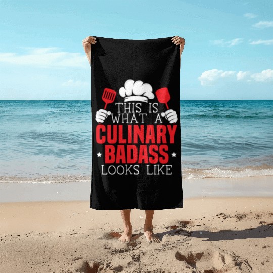 Culinary Gangster Pastry Chef Cooking Culinary Beach Towels