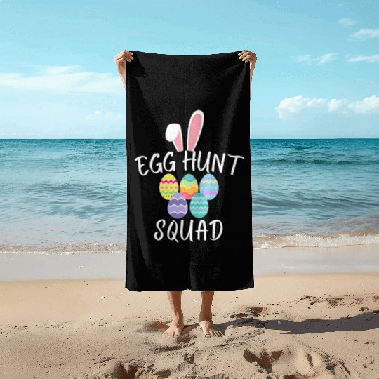 Egg Hunt Squad 2023 Funny Easter Day 2023 Egg Hunt Beach Towels