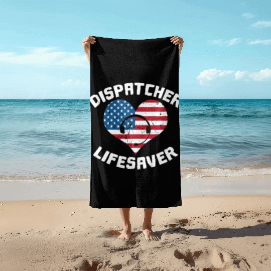 Dispatcher Us Flag Beach Towels