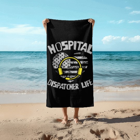 Dispatcher Us Flag Beach Towels