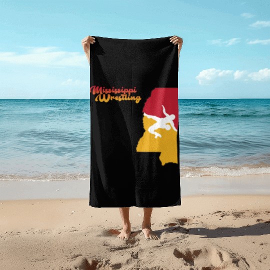 Mississippi Wrestling Beach Towels