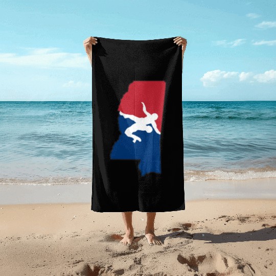 Mississippi Wrestling Beach Towels