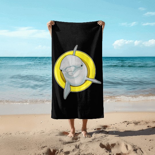 Dolphin Swimming Lifebuoy Beach Towels