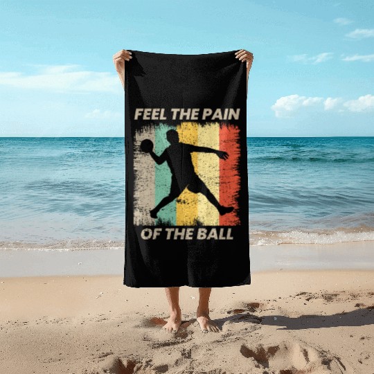 Dodgeball Player Coach Team Sports Vintage Retro Beach Towels