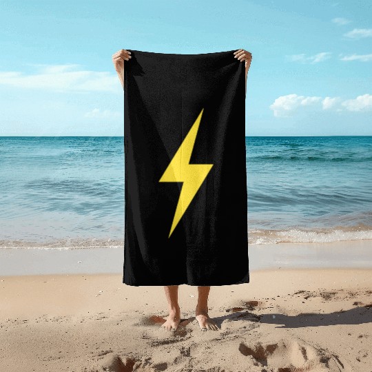 LIGHTNING BOLT ICON yellow Beach Towels