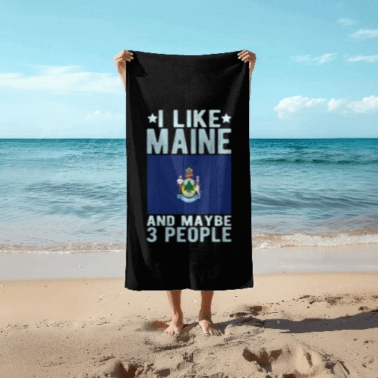 Maine Flag US State Beach Towels