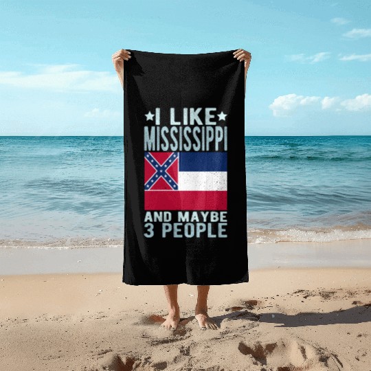 Mississippi Flag US State Beach Towels
