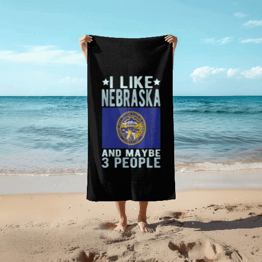 Nebraska Flag US State Beach Towels