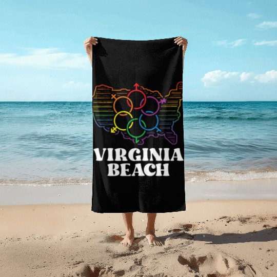 Virginia Beach Pride Flag Pride Month LGBTQ Flag Beach Towels