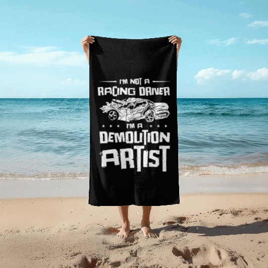 Demolition Derby Car Demo Driver Beach Towels
