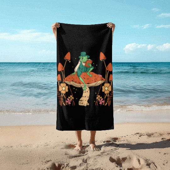 Cottagecore Mushroom Aesthetic Nature Conservation Beach Towels
