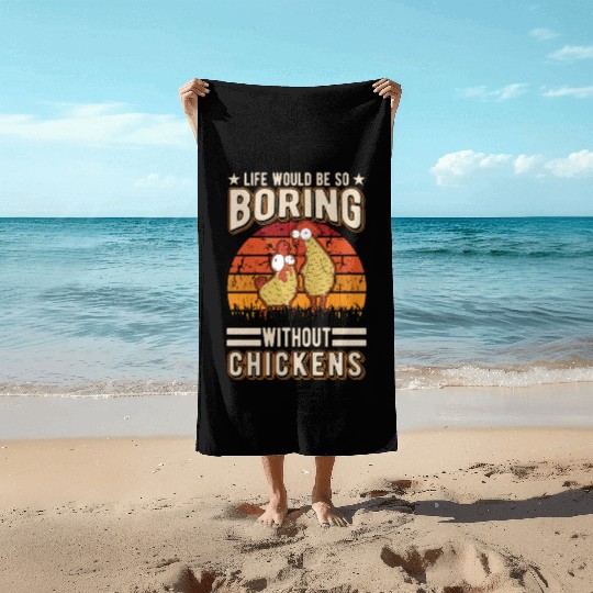 Chickens Chicken Farm Farmer Beach Towels