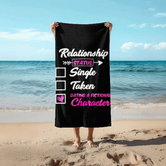 IN relationship with fictional character anime Beach Towels
