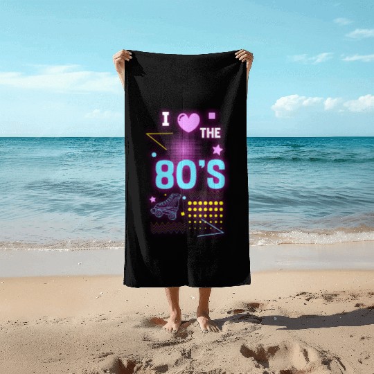 Neon Vintage Geek Beach Towels