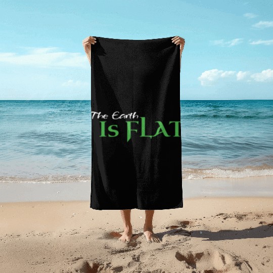 Flat Earth Green Beach Towels