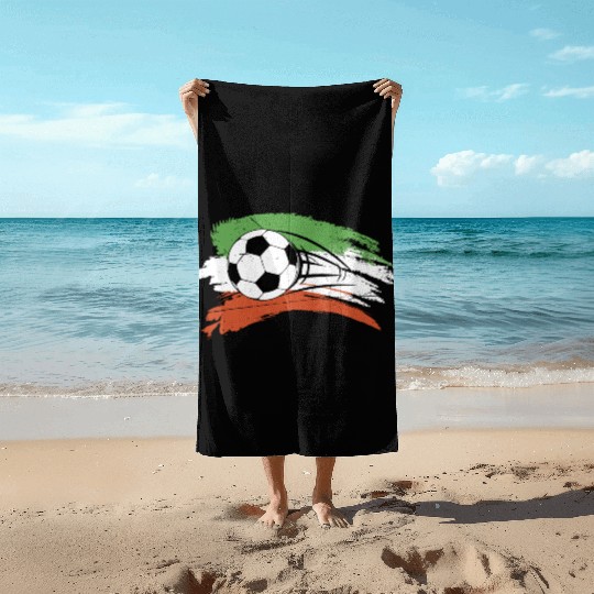 Ireland Irish Soccer Ball Flag Beach Towels