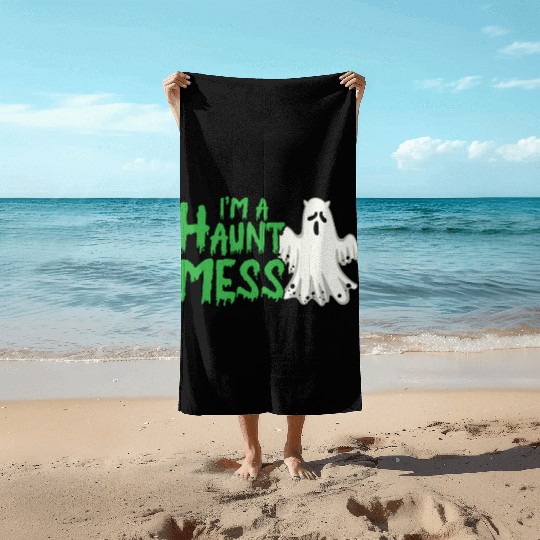 Halloween Paranormal Ghost Hunters Horror Fans Beach Towels