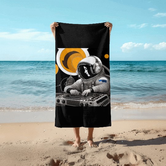 Intricate detailed artwork of astronauts using Beach Towels