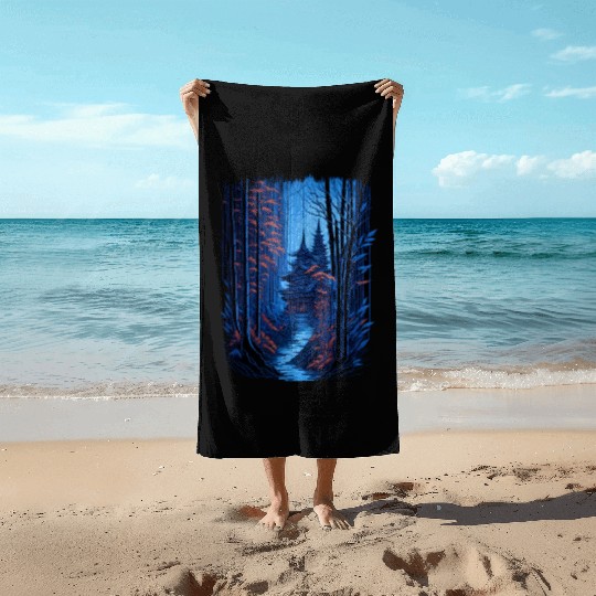 Japanese Temple in a Bamboo Forest Beach Towels