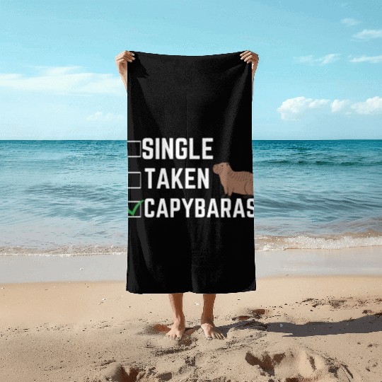 Single Taken Capybaras cute capybara lover Beach Towels