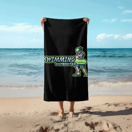 Swimming Superstar | Boy With Swim Ring Beach Towels