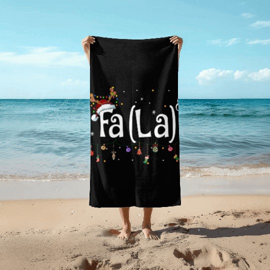 Fa La La 8 Math Teacher Christmas Beach Towels
